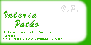 valeria patko business card