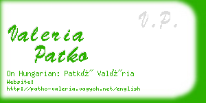 valeria patko business card